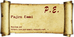 Pajzs Emmi névjegykártya
